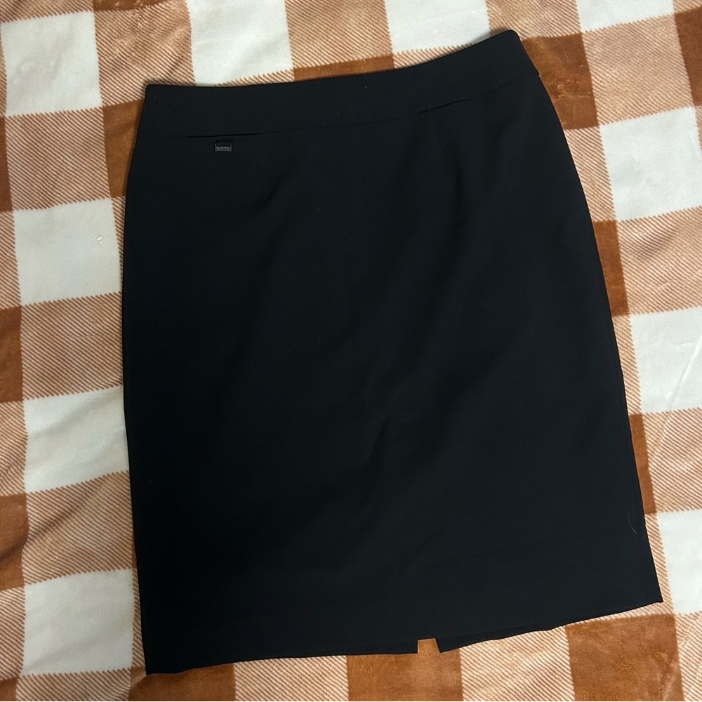 Calvin Klein Womens Stretch Black Mid Skirt